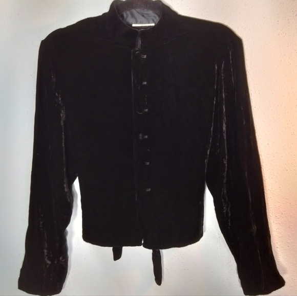 Witchy Vintage Ann Taylor Black Velvet Jacket - Picture 3 of 7